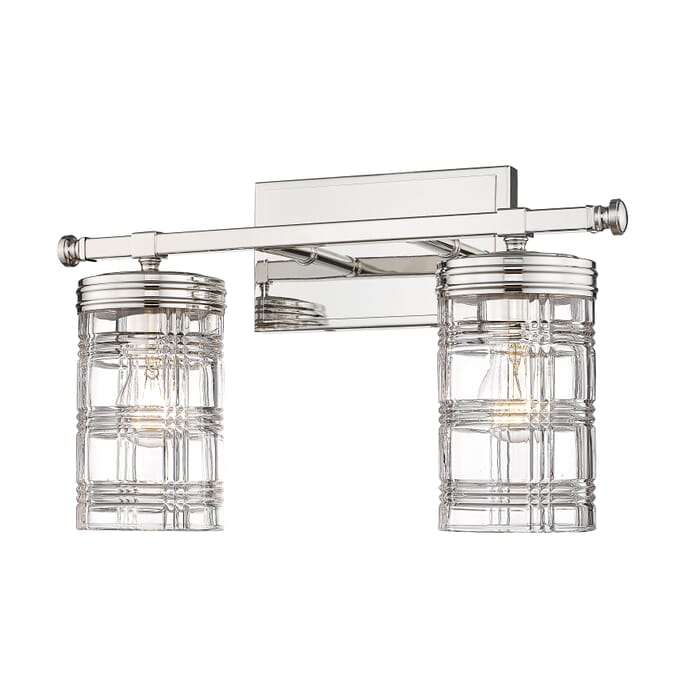 Z-Lite Archer 2-Light Bathroom Vanity Light In Polished Nickel Z-Lite Archer 2-Light Bathroom Vanity Light In Polished Nickel