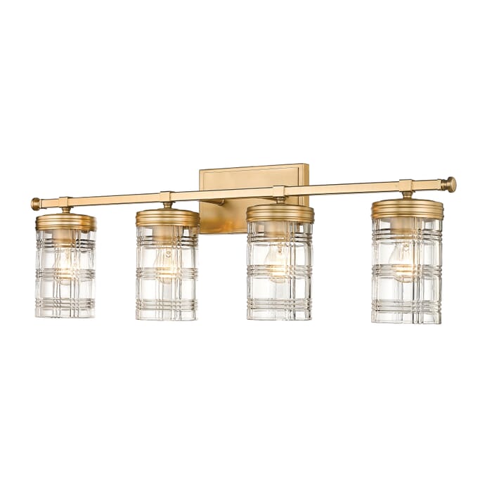 Z-Lite Archer 4-Light Bathroom Vanity Light In Heirloom Gold Z-Lite Archer 4-Light Bathroom Vanity Light In Heirloom Gold