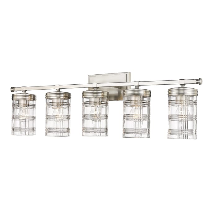Z-Lite Archer 5-Light Bathroom Vanity Light In Brushed Nickel Z-Lite Archer 5-Light Bathroom Vanity Light In Brushed Nickel