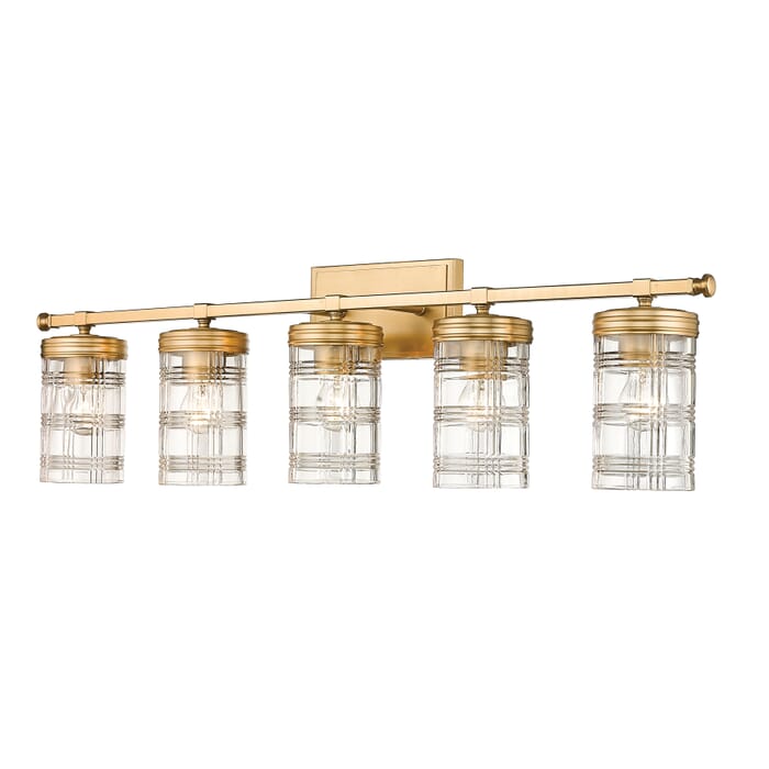Z-Lite Archer 5-Light Bathroom Vanity Light In Heirloom Gold Z-Lite Archer 5-Light Bathroom Vanity Light In Heirloom Gold