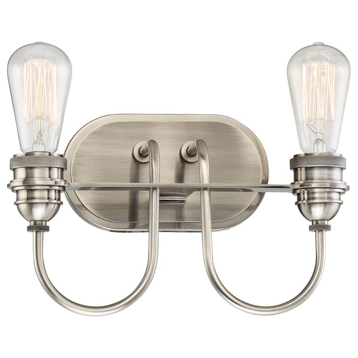 Minka Lavery Uptown Edison 2-Light 13" Bathroom Vanity Light in Plated Pewter Minka Lavery Uptown Edison 2-Light 13" Bathroom Vanity Light in Plated Pewter
