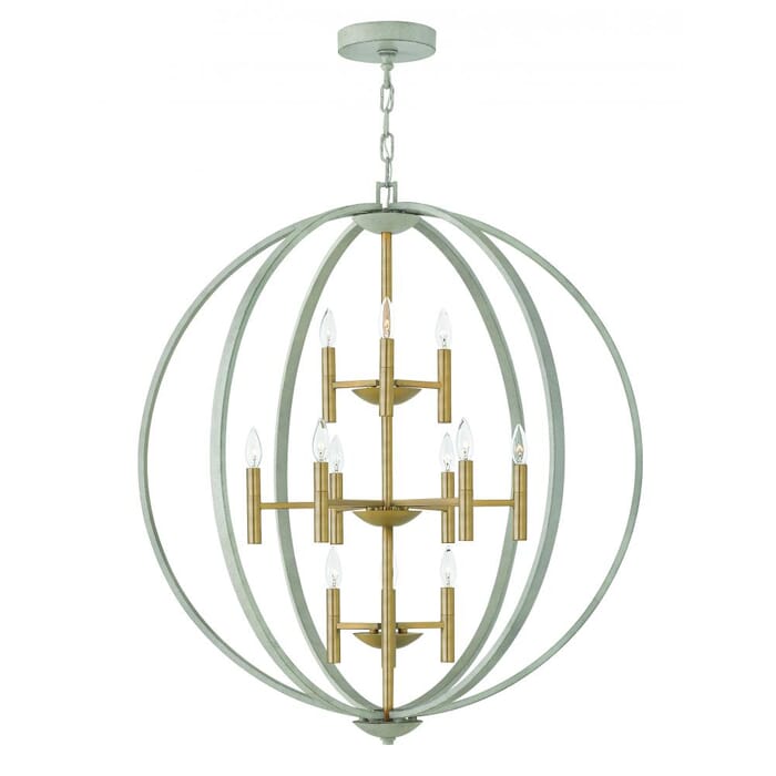 Hinkley Euclid 12-Light Three Tier Foyer Light in Cement Gray Hinkley Euclid 12-Light Three Tier Foyer Light in Cement Gray