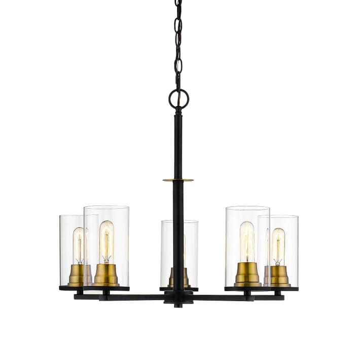 Millennium Lighting Pasadena 5-Light 26" Chandelier in Matte Black and Heirloom Bronze Millennium Lighting Pasadena 5-Light 26" Chandelier in Matte Black and Heirloom Bronze