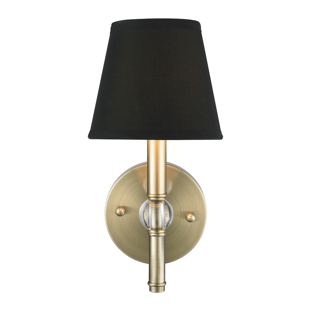 Waverly 1-Light Wall Sconce in Aged Brass