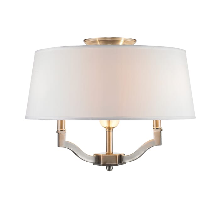 Golden Lighting Waverly Semi-Flush (Convertible) in Pewter w/ Classic White Shade Golden Lighting Waverly Semi-Flush (Convertible) in Pewter w/ Classic White Shade