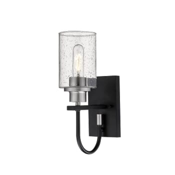 Millennium Lighting Clifton 1-Light 13.5" Wall Sconce in Matte Black and Brushed Nickel