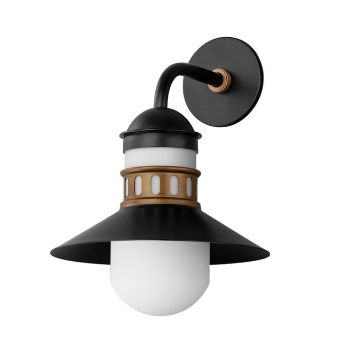 Admiralty 1-Light Outdoor Wall Sconce in Black with Antique Brass Admiralty 1-Light Outdoor Wall Sconce in Black with Antique Brass