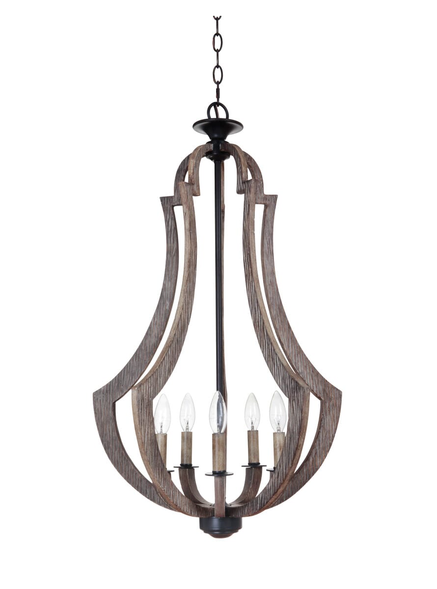 Craftmade Winton 5-Light Foyer Light in Weathered Pine - 35135-WP