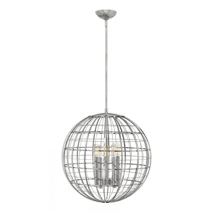 Hinkley Terra 5-Light Single Tier Pendant in Polished Nickel Hinkley Terra 5-Light Single Tier Pendant in Polished Nickel