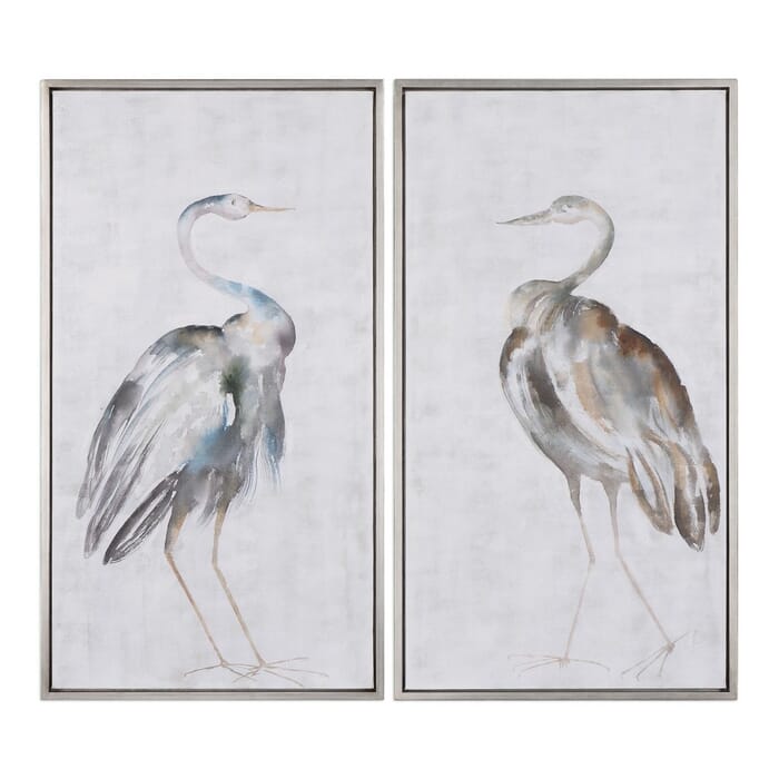 Uttermost Summer Birds 46.75" Art in Champagne Silver Frame (Set of 2) Uttermost Summer Birds 46.75" Art in Champagne Silver Frame (Set of 2)