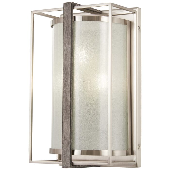 Minka Lavery Tyson'S Gate 3-Light 12" Wall Sconce in Brushed Nickel with Shale Wood Minka Lavery Tyson'S Gate 3-Light 12" Wall Sconce in Brushed Nickel with Shale Wood