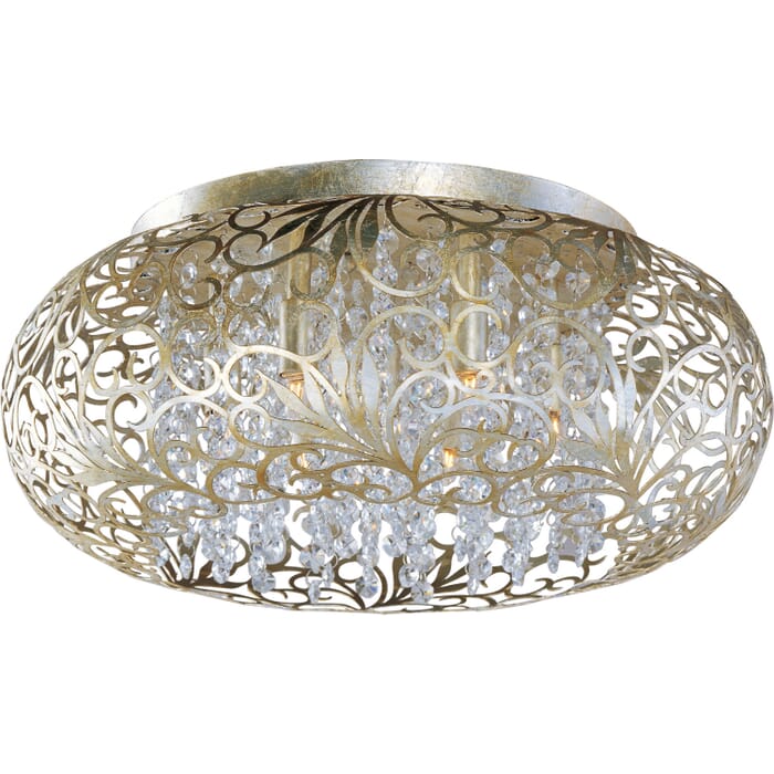Arabesque 7-Light LED Flush Mount in Golden Silver Arabesque 7-Light LED Flush Mount in Golden Silver