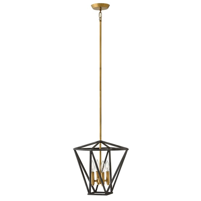 Hinkley Theory 4-Light Stem Hung Pendant in Aged Zinc Hinkley Theory 4-Light Stem Hung Pendant in Aged Zinc