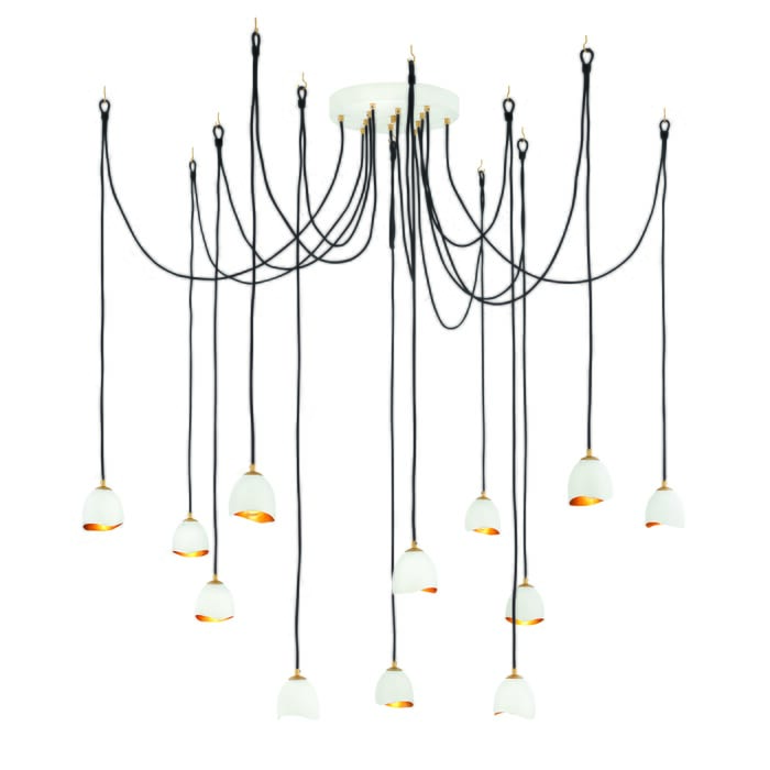 Hinkley Nula by Lisa McDennon 12-Light Adjustable Chandelier in Shell White Hinkley Nula by Lisa McDennon 12-Light Adjustable Chandelier in Shell White