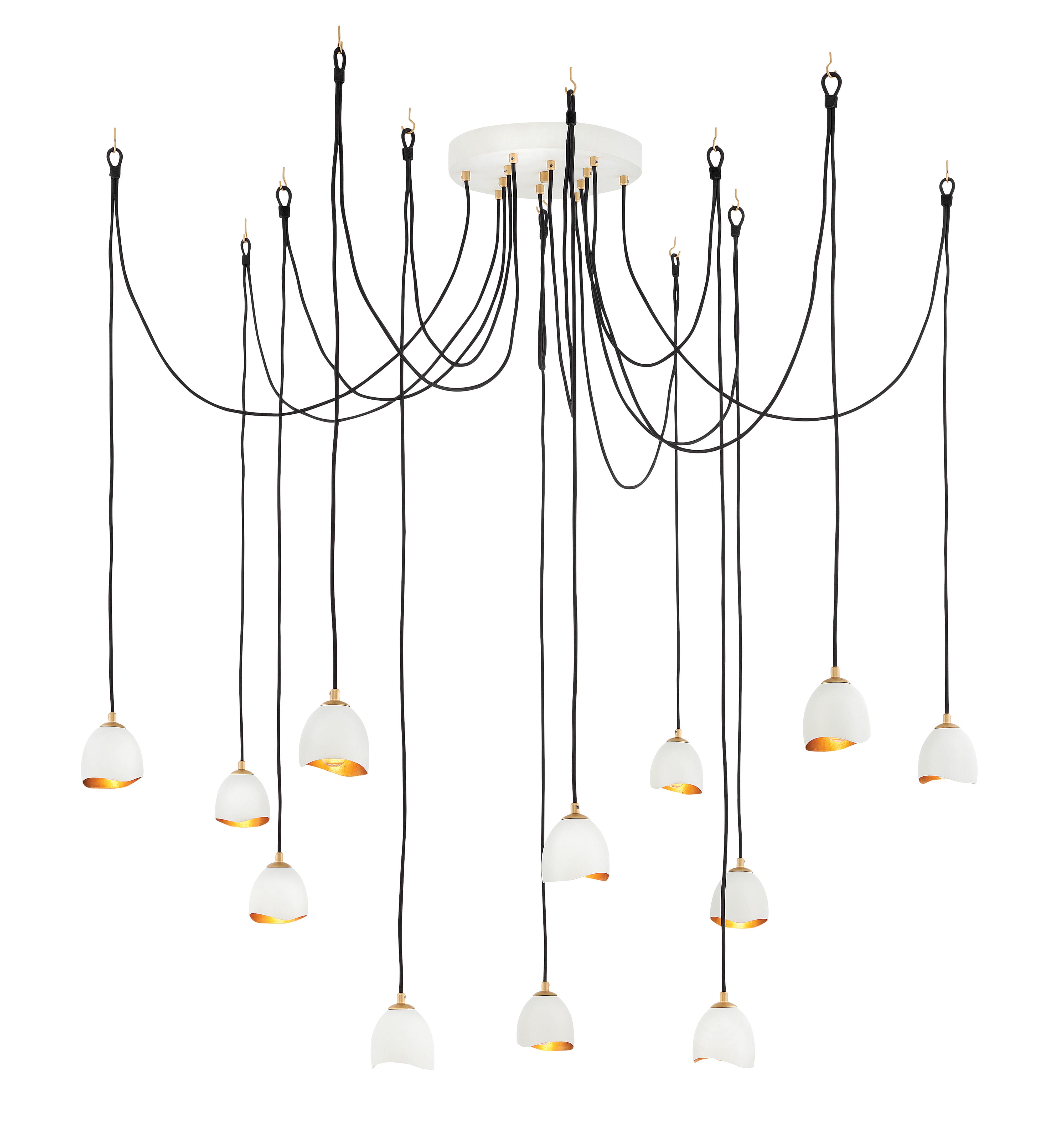 Shell White LED Foyer Chandelier from the Nula Collection