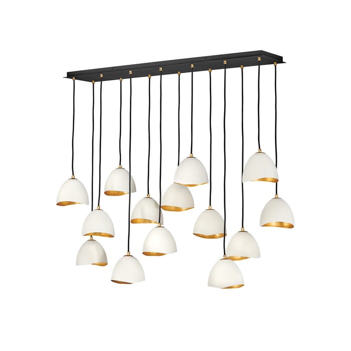 Hinkley Nula 14-Light Linear Chandelier In Shell White Hinkley Nula 14-Light Linear Chandelier In Shell White