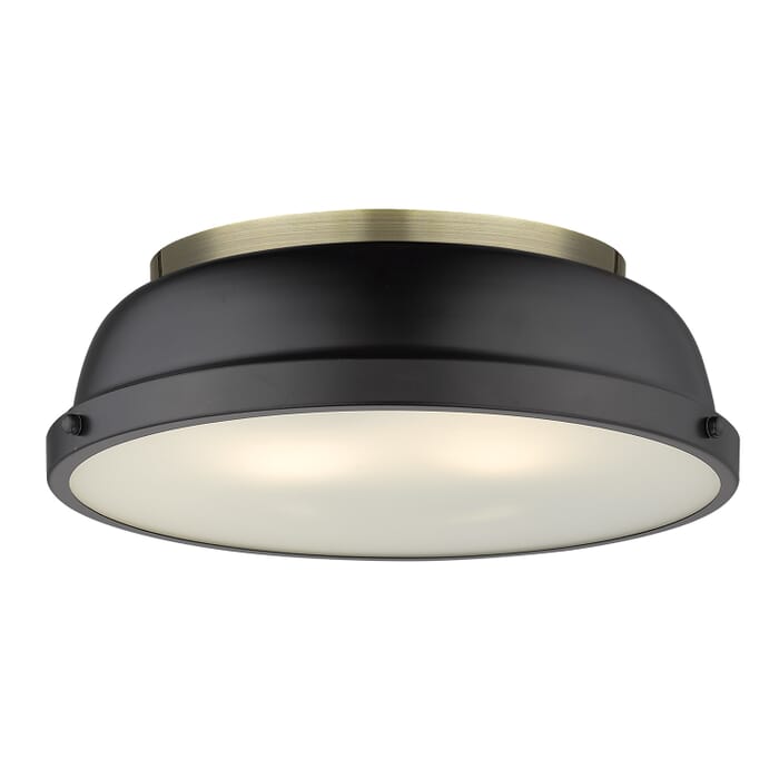 Golden Duncan 2-Light Ceiling Light in Aged Brass and Matte Black Golden Duncan 2-Light Ceiling Light in Aged Brass and Matte Black