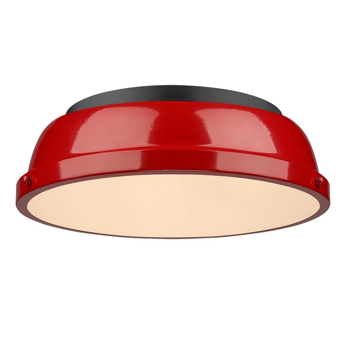 Golden Duncan 2-Light 14" Ceiling Light in Matte Black and Red Golden Duncan 2-Light 14" Ceiling Light in Matte Black and Red