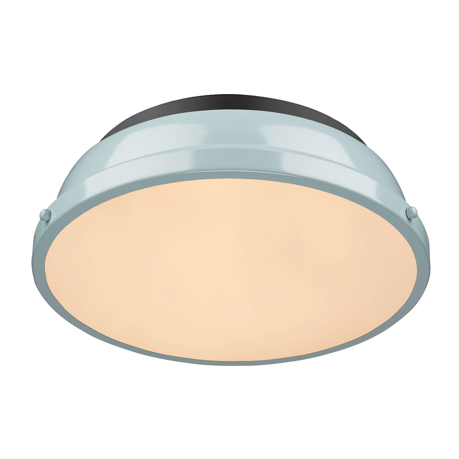 Golden Duncan 2-Light 14" Ceiling Light in Matte Black and Seafoam