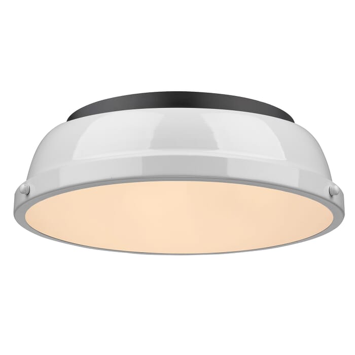 Golden Duncan 2-Light 14" Ceiling Light in Matte Black and White Golden Duncan 2-Light 14" Ceiling Light in Matte Black and White