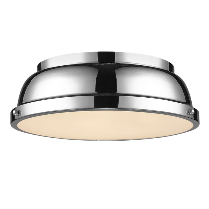 Golden Duncan 2-Light 14" Ceiling Light in Chrome Golden Duncan 2-Light 14" Ceiling Light in Chrome