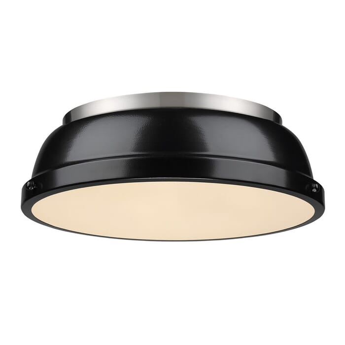 Golden Duncan 2-Light 14" Ceiling Light in Pewter and Black Golden Duncan 2-Light 14" Ceiling Light in Pewter and Black