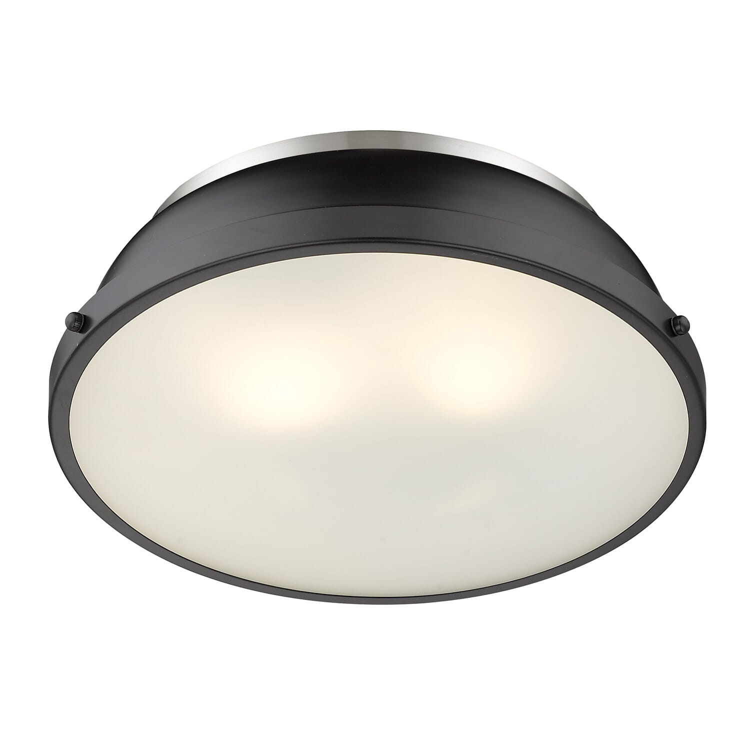 Golden Duncan 2-Light 14" Ceiling Light in Pewter and Matte Black