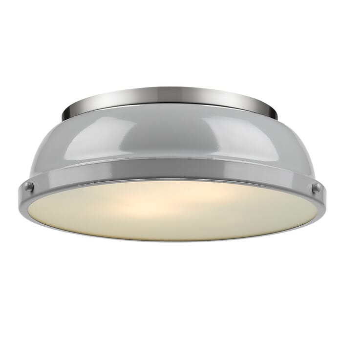 Golden Duncan 2-Light 14" Ceiling Light in Pewter and Gray Golden Duncan 2-Light 14" Ceiling Light in Pewter and Gray