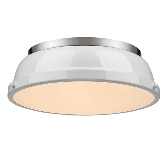 Golden Duncan 2-Light 14" Ceiling Light in Pewter and White Golden Duncan 2-Light 14" Ceiling Light in Pewter and White