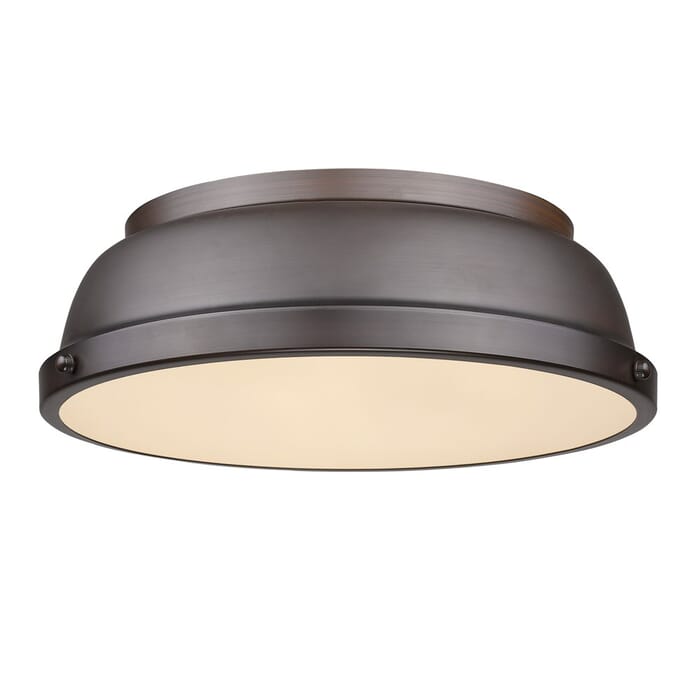 Golden Duncan 2-Light 14" Ceiling Light in Rubbed Bronze Golden Duncan 2-Light 14" Ceiling Light in Rubbed Bronze