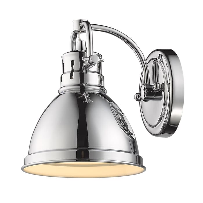 Golden Duncan Bathroom Wall Sconce in Chrome Golden Duncan Bathroom Wall Sconce in Chrome