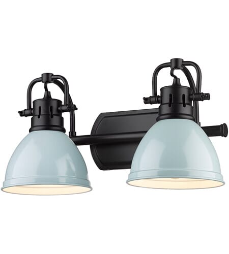 Golden Duncan 2-Light Bathroom Vanity Light in Matte Black