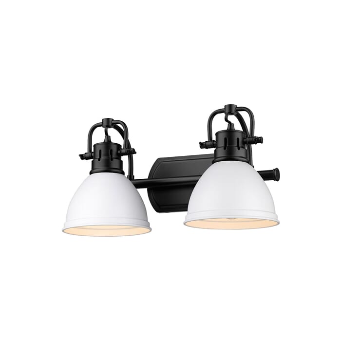 Golden Duncan 2-Light Bathroom Vanity Light in Matte Black Golden Duncan 2-Light Bathroom Vanity Light in Matte Black