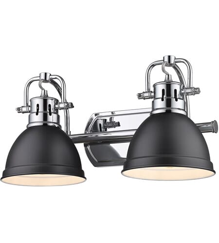 Golden Duncan 2-Light Bathroom Vanity Light in Chrome