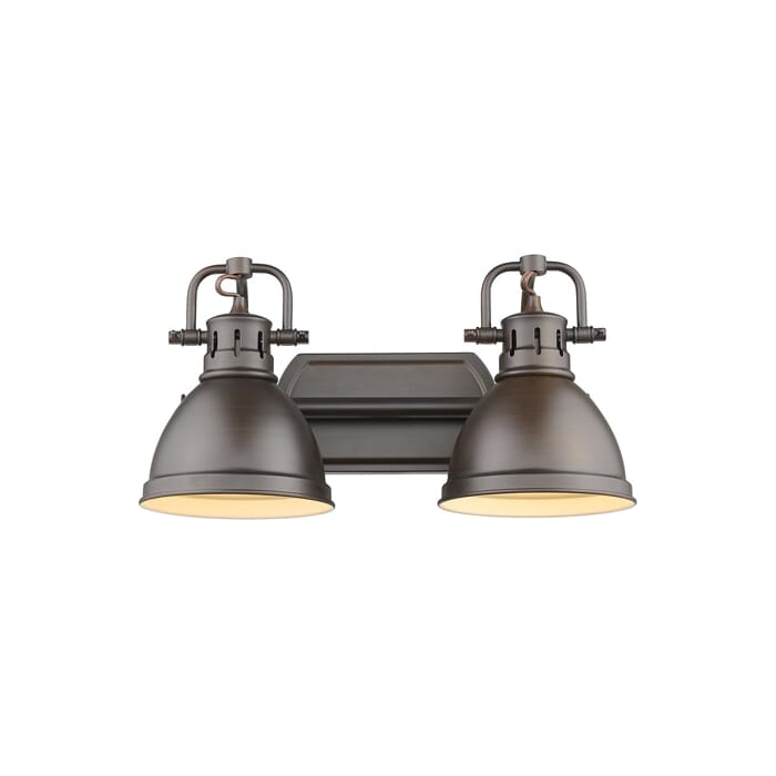 Golden Duncan 2-Light Bathroom Vanity Light in Rubbed Bronze Golden Duncan 2-Light Bathroom Vanity Light in Rubbed Bronze