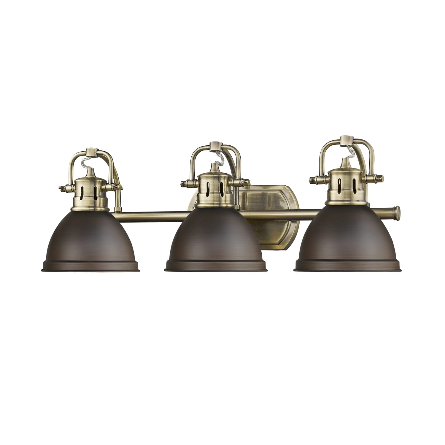 Golden Duncan 3-Light 25" Bathroom Vanity Light in Aged Brass