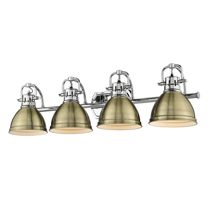 Golden Duncan 4-Light Bathroom Vanity Light in Chrome Golden Duncan 4-Light Bathroom Vanity Light in Chrome