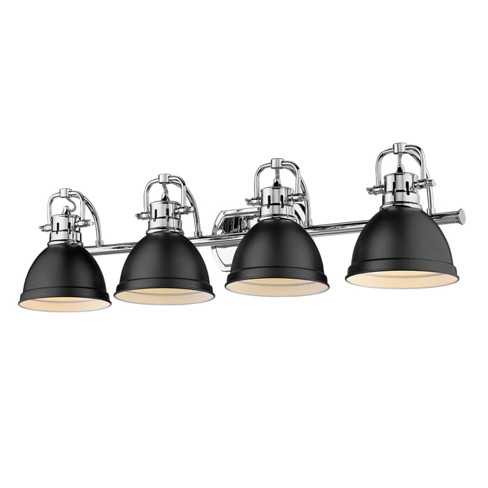 Golden Duncan 4-Light Bathroom Vanity Light in Chrome Golden Duncan 4-Light Bathroom Vanity Light in Chrome