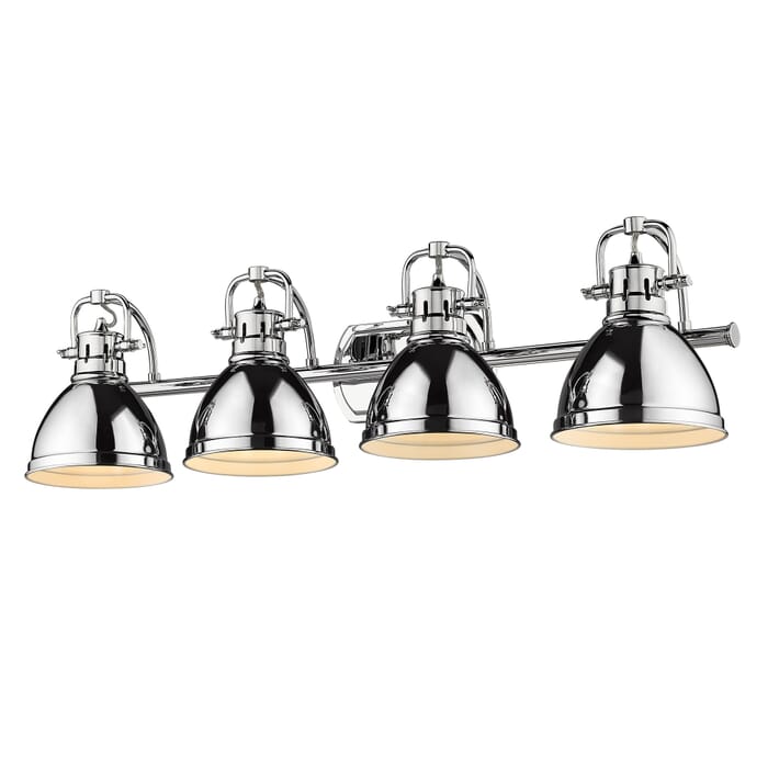 Golden Duncan 4-Light Bathroom Vanity Light in Chrome Golden Duncan 4-Light Bathroom Vanity Light in Chrome