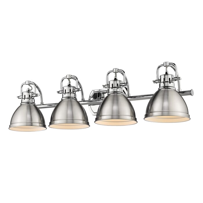 Golden Duncan 4-Light Bathroom Vanity Light in Chrome Golden Duncan 4-Light Bathroom Vanity Light in Chrome