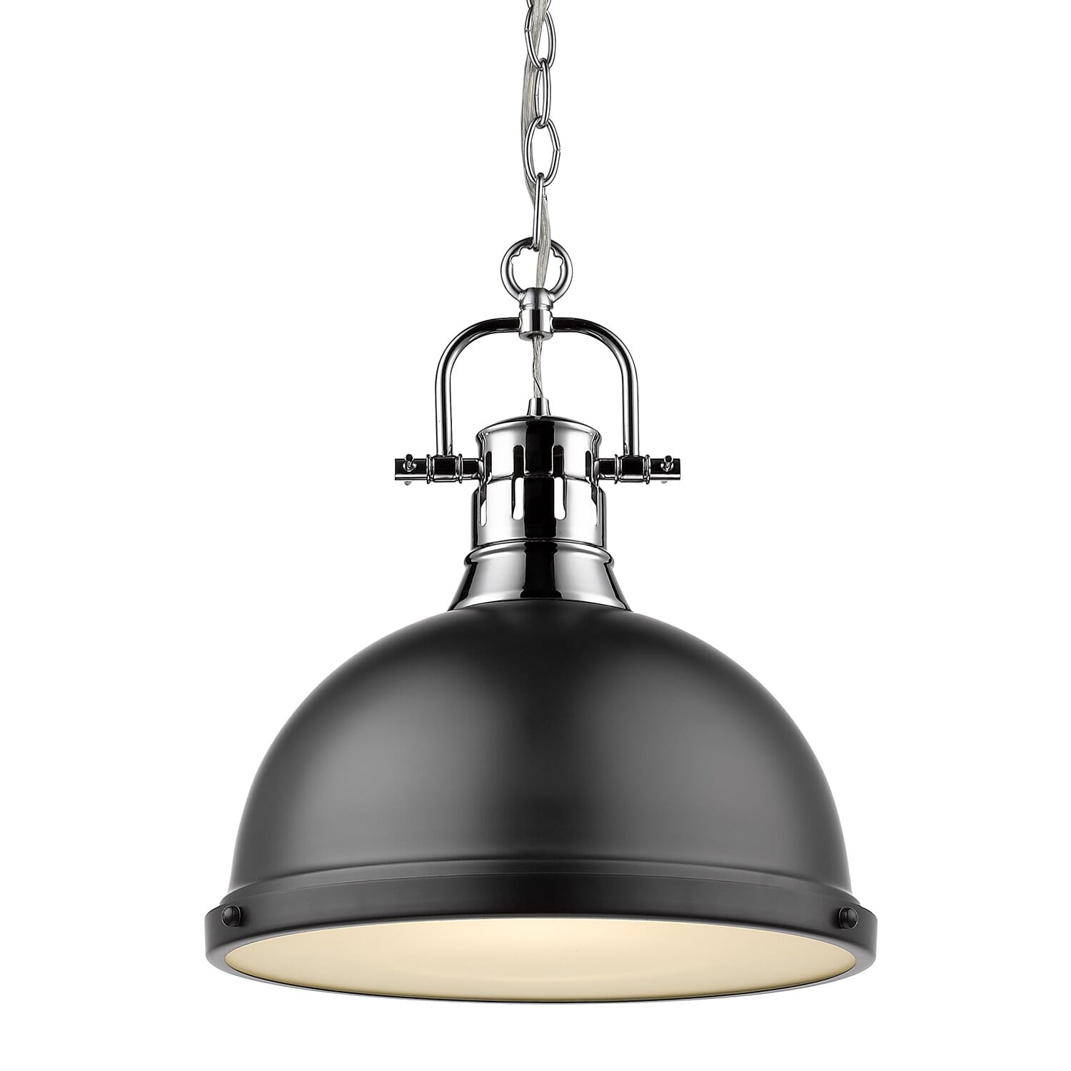 Photos - Chandelier / Lamp Wide Golden Lighting Golden Duncan 17" Pendant Light in Chrome 3602-L-CH-BLK