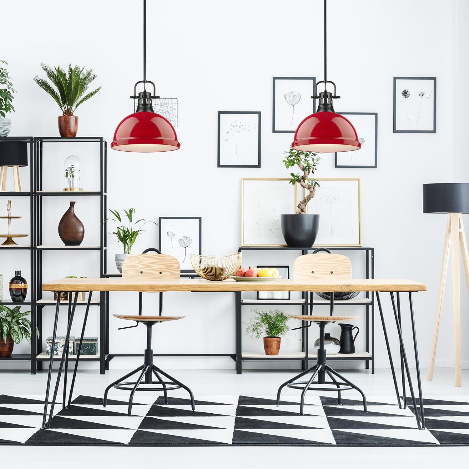 Golden Duncan 15" Pendant Light in Black