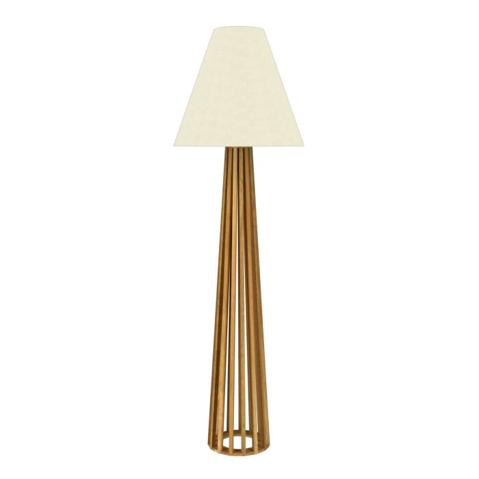 Slatted 1-Light Floor Lamp in Louro Freijo Slatted 1-Light Floor Lamp in Louro Freijo