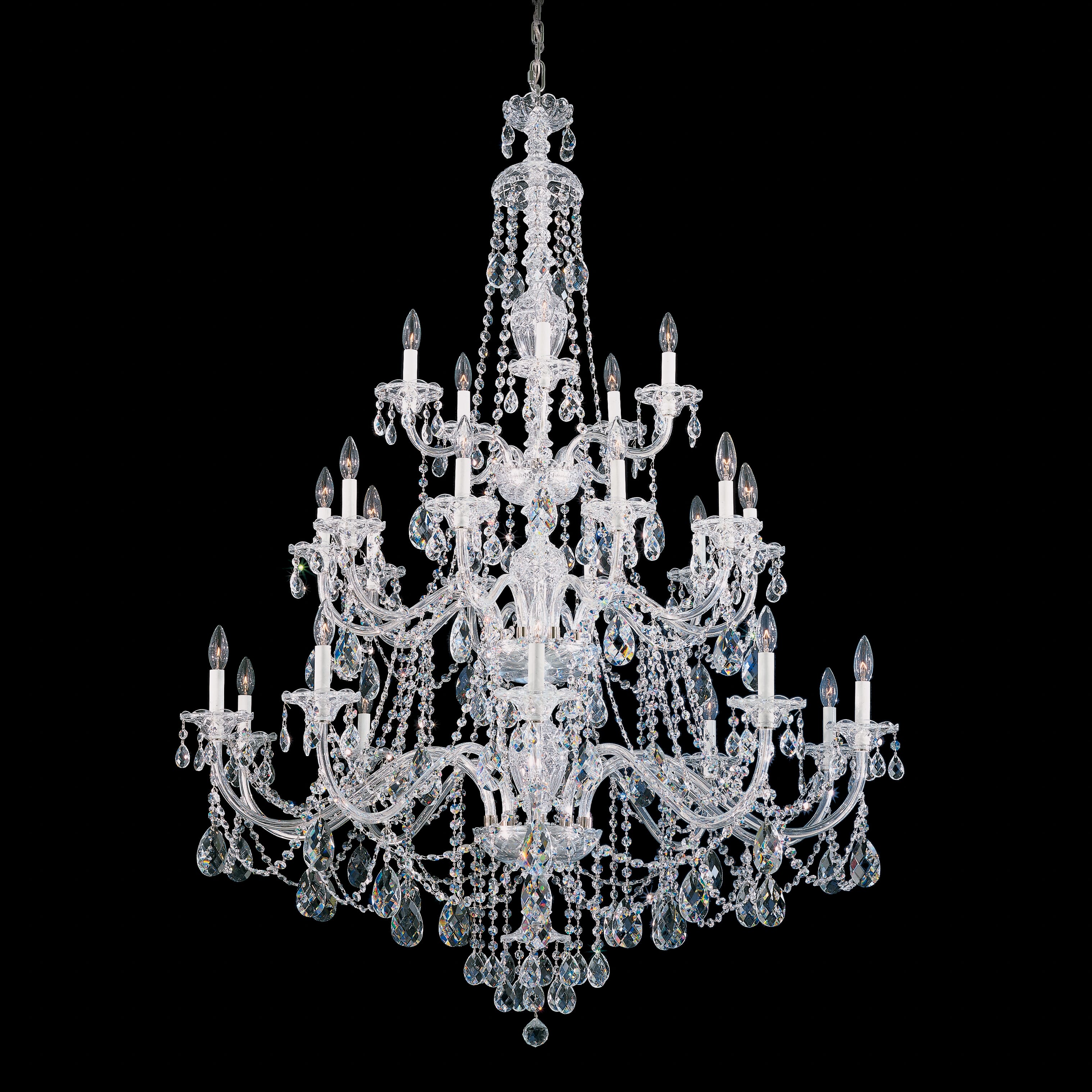 Schonbek Sterling 25-Light Chandelier in Silver with Clear Heritage Crystals