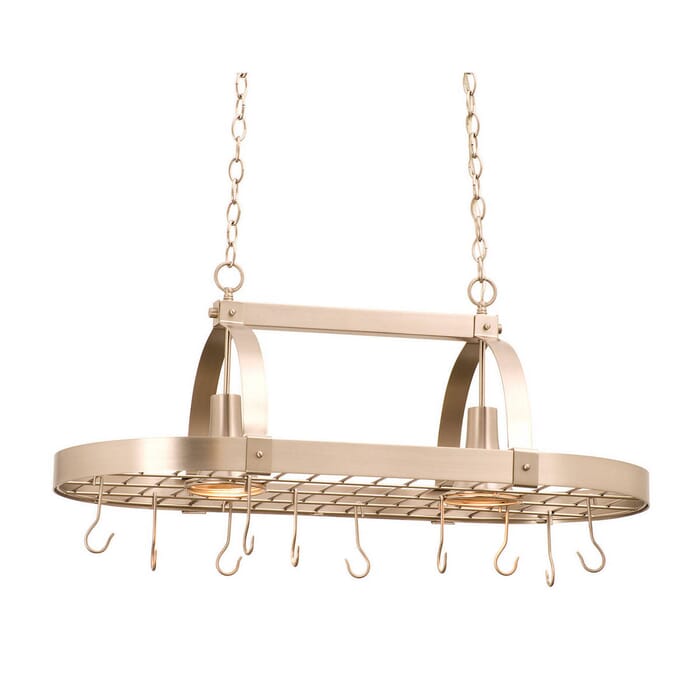 Kalco Contemporary 2-Light 36" Pot Rack Light in Satin Nickel Kalco Contemporary 2-Light 36" Pot Rack Light in Satin Nickel