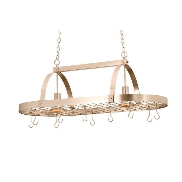 Kalco Contemporary 2-Light 44" Pot Rack Light in Satin Nickel Kalco Contemporary 2-Light 44" Pot Rack Light in Satin Nickel
