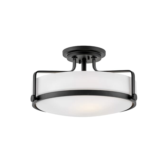 Hinkley Harper 3-Light Semi-Flush Ceiling Light In Black Hinkley Harper 3-Light Semi-Flush Ceiling Light In Black