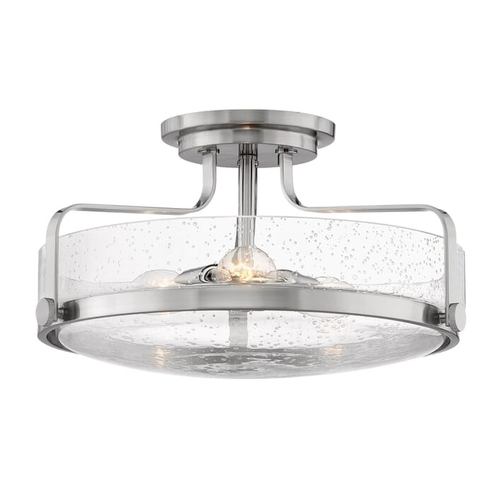 Hinkley Harper Seeded Glass Ceiling Light in Brushed Nickel Hinkley Harper Seeded Glass Ceiling Light in Brushed Nickel