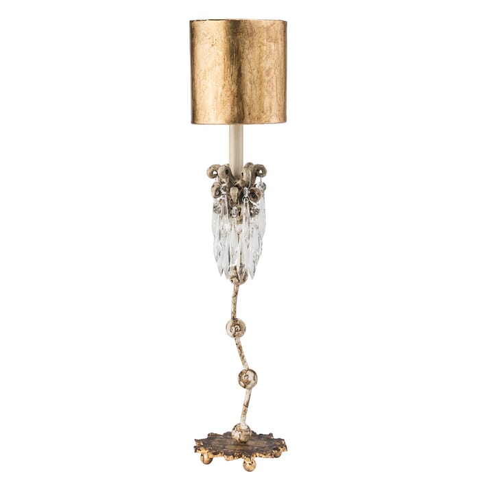 Venetian 1-Light Table Lamp in Hand-painted beige patina w with cut-glass crystals Venetian 1-Light Table Lamp in Hand-painted beige patina w with cut-glass crystals