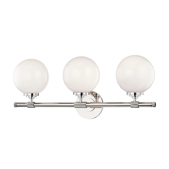 Hudson Valley Bowery Bathroom Vanity Light in Polished Nickel Hudson Valley Bowery Bathroom Vanity Light in Polished Nickel